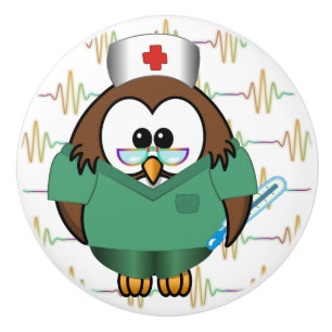 nurse owl ceramic knob