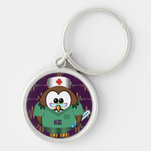 nurse owl keychain