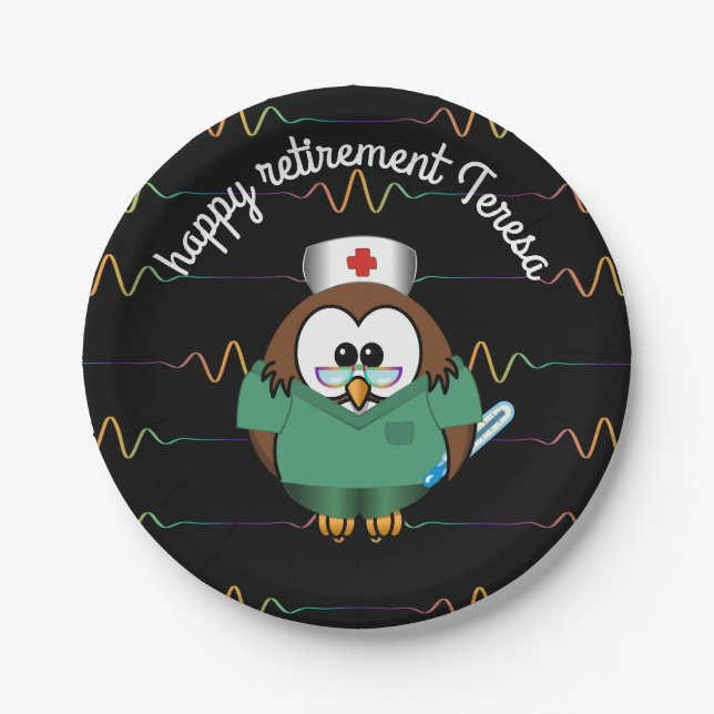nurse owl - paper plates (Front)