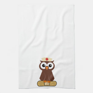 Nurse Owl (w/bandaid) Kitchen Towel