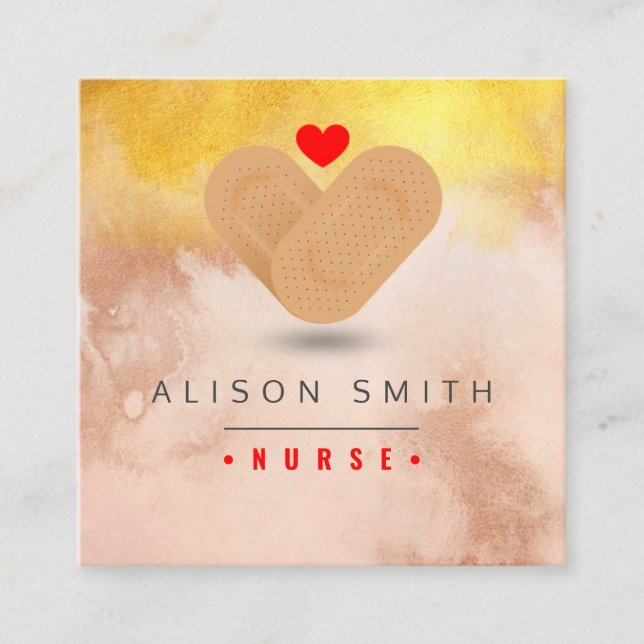 Nurse / Paediatric nurse / caregiver Square Business Card (Front)