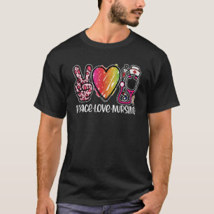 Nurse Peace Love Nursing School Graduation Cute Ne T-Shirt