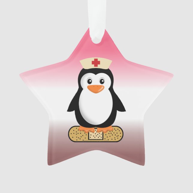Nurse Penguin (w/Bandaid) Ornament (Front)