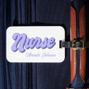 Nurse Personalized Bag Tag Purple