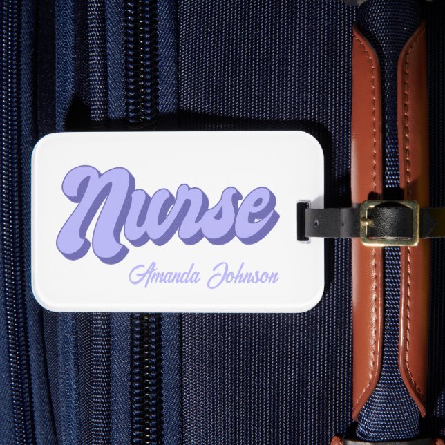Nurse Personalized Bag Tag Purple (Front Insitu 4)
