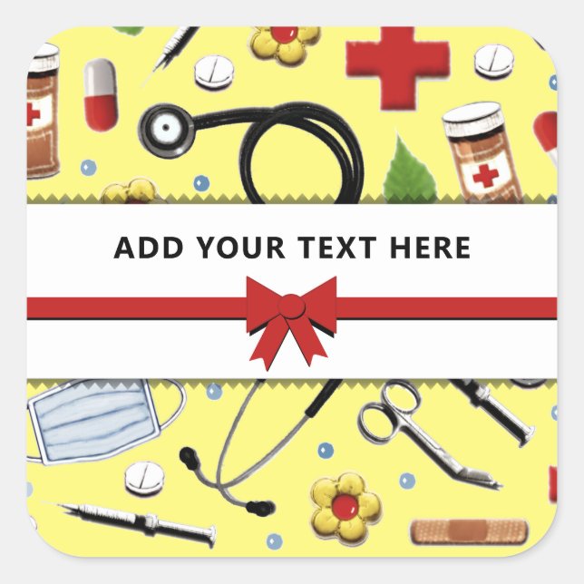 Nurse Personalized Square Sticker (Front)