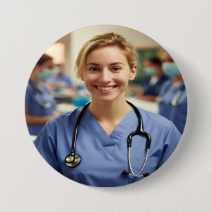 Nurse Photo Customize Personalize 3 Inch Round Button