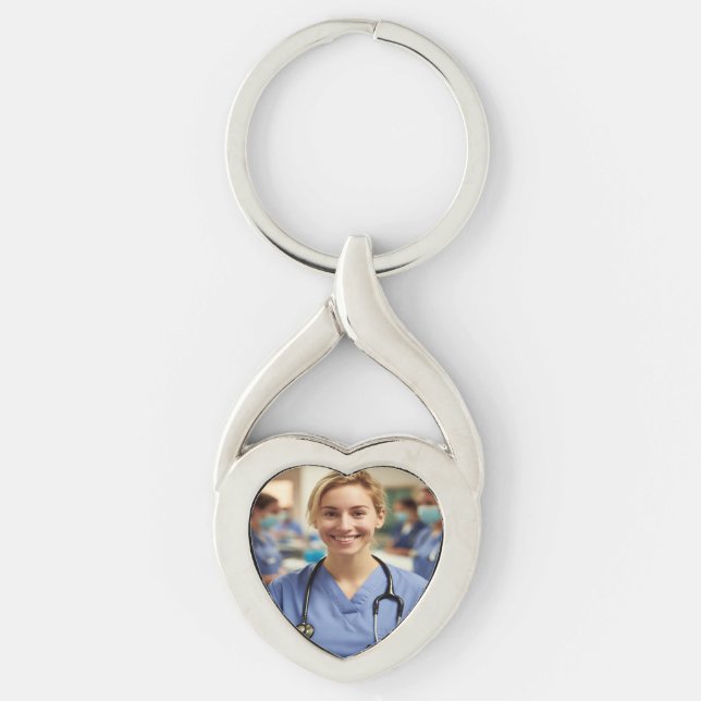 Nurse Photo Customize Personalize Keychain (Front)