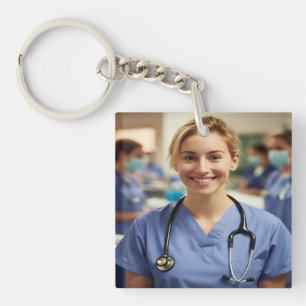 Nurse Photo Customize Personalize Keychain