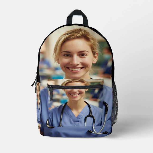 Nurse Photo Customize Personalize Printed Backpack (Front)