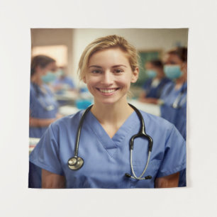Nurse Photo Customize Personalize Tapestry