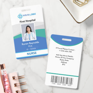 Nurse Photo ID Badge Medical Hospital Staff ID