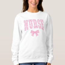 Nurse Pink Bow Coquette Sweatshirt Nursing 
