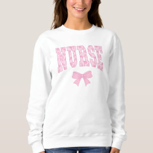 Nurse Pink Bow Coquette Sweatshirt Nursing 