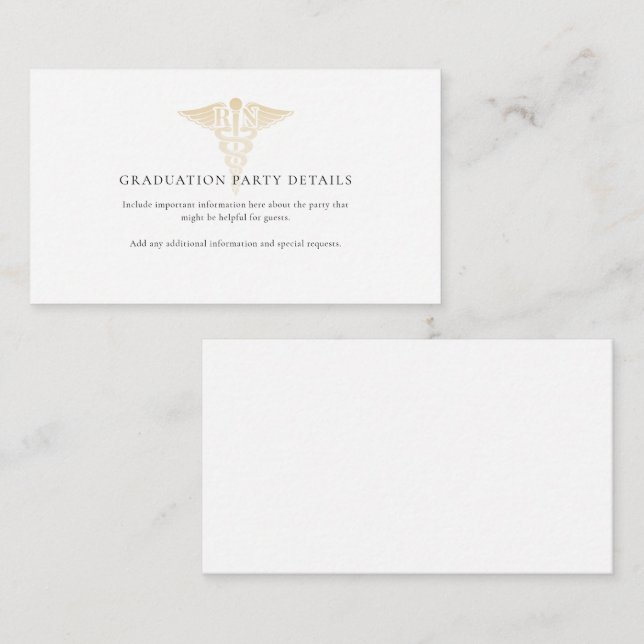 Nurse Pinning Graduation Ceremony Enclosure Card (Front/Back)