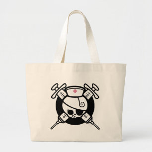 Nurse Pirate and Cross Hypos Large Tote Bag