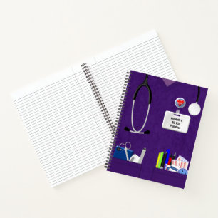 Nurse Pockets In Purple Personalized Notebook