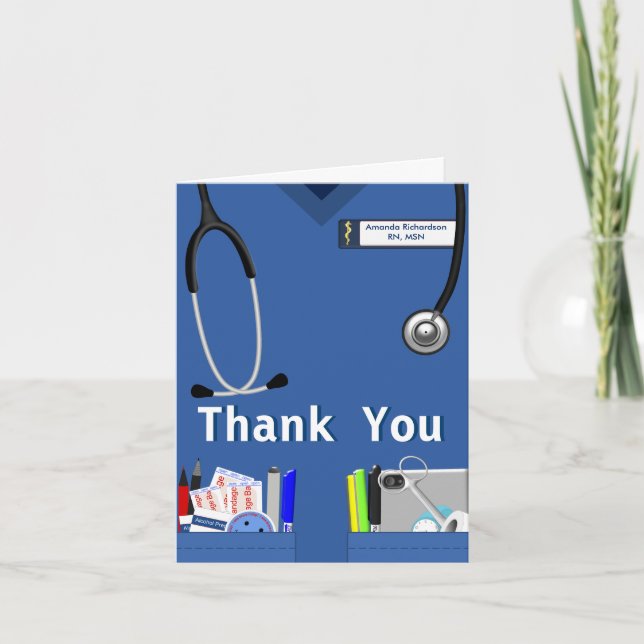 Nurse Pockets Thank You In Dark Blue (Front)