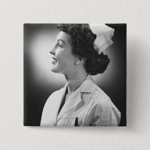 Nurse Posing 2 Inch Square Button