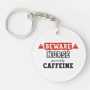 Nurse Powered By Caffeine Nurse & Healthcare Keychain