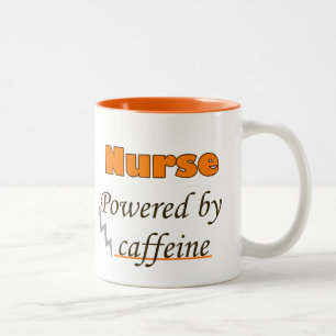 Nurse Powered by caffeine Two-Tone Coffee Mug