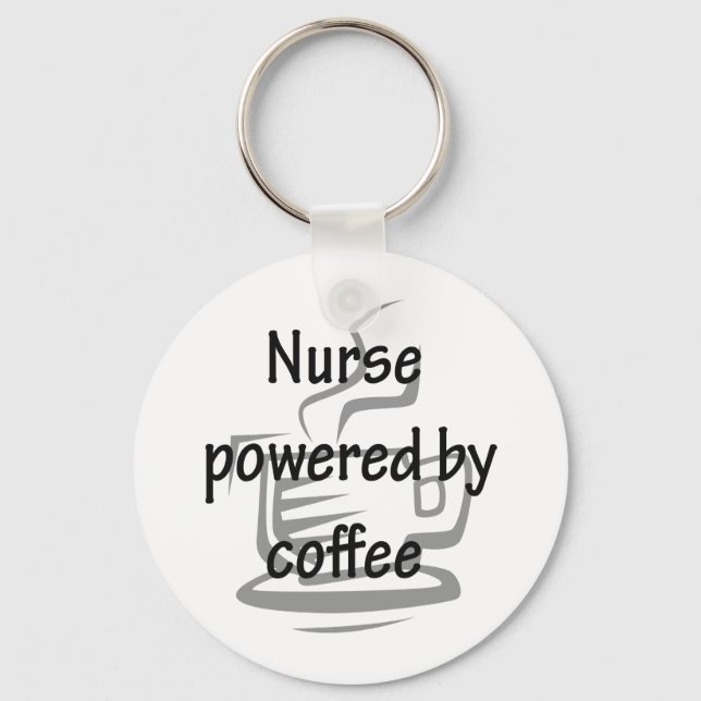 NURSE POWERED BY COFFEE KEYCHAIN (Front)