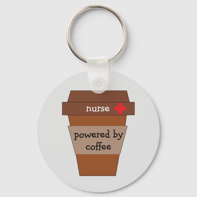 Nurse Powered By Coffee Keychain (Front)