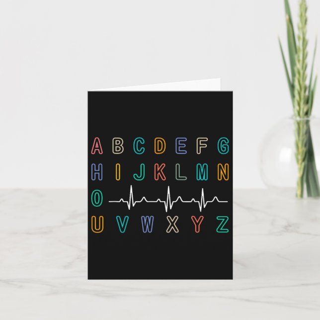 Nurse Pqrst Test Abc's Ekg Strip Alphabet Funny Nu Card (Front)
