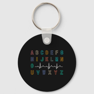 Nurse Pqrst Test Abc's Ekg Strip Alphabet Funny Nu Keychain
