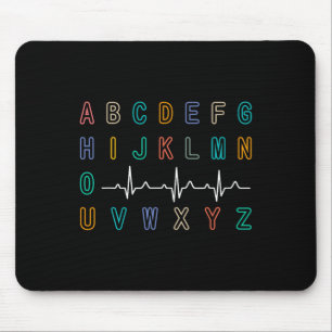 Nurse Pqrst Test Abc's Ekg Strip Alphabet Funny Nu Mouse Pad