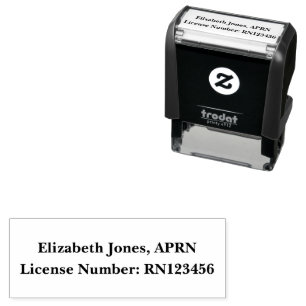 Nurse Practitioner (APRN) Name and License Number Self-inking Stamp