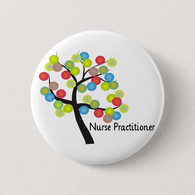Nurse Practitioner Artsy Tree Design Gifts 2 Inch Round Button (Front)