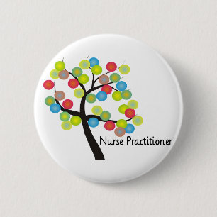 Nurse Practitioner Artsy Tree Design Gifts 2 Inch Round Button