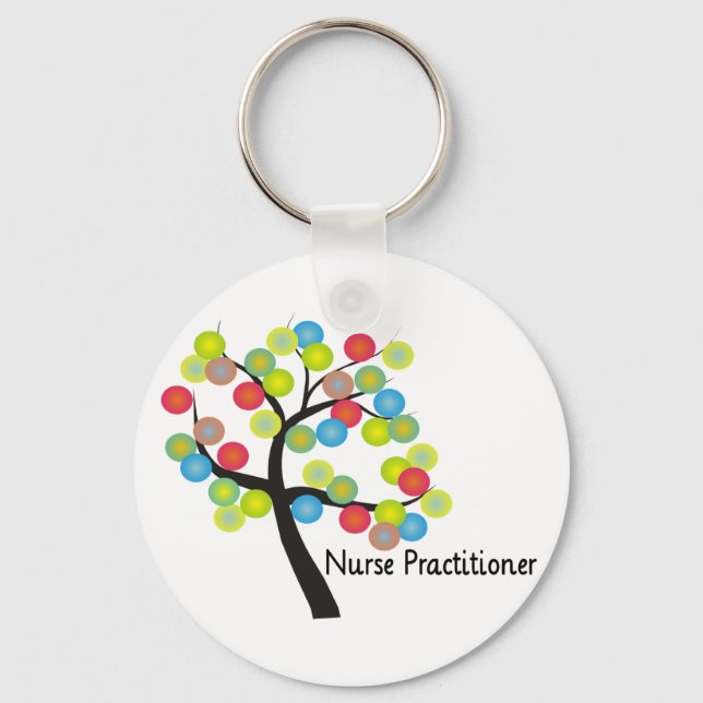 Nurse Practitioner Artsy Tree Design Gifts Keychain (Front)