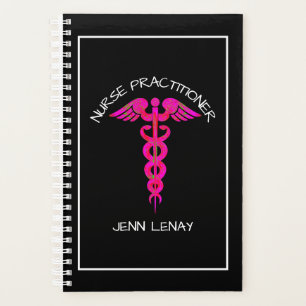 Nurse Practitioner Black Pink Medical Personalized Planner