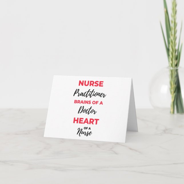 Nurse Practitioner Brains Of A Doctor Heart 2 Card (Front)