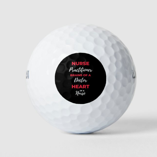 Nurse Practitioner Brains Of A Doctor Heart Golf Balls (Front)