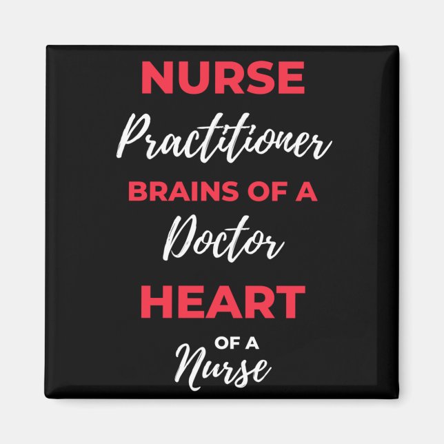 Nurse Practitioner Brains Of A Doctor Heart Magnet (Front)