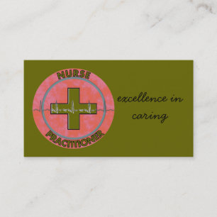 Nurse Practitioner Business Cards Olive Green