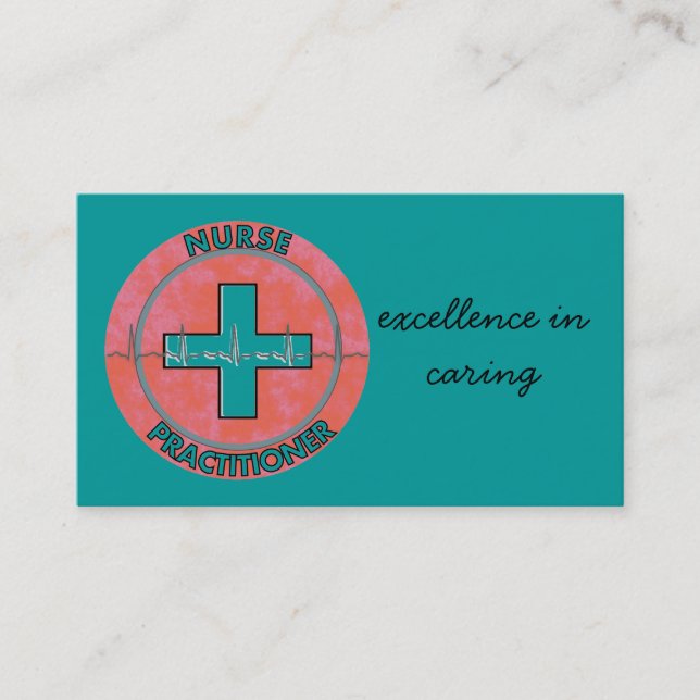 Nurse Practitioner Business Cards Teal (Front)