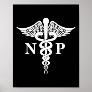 Nurse Practitioner Caduceus Medical Symbol Pocket Poster