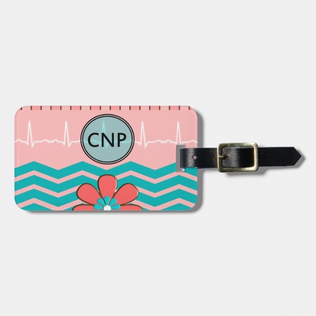 Nurse Practitioner Chevron Design Luggage Tag (Front Horizontal)