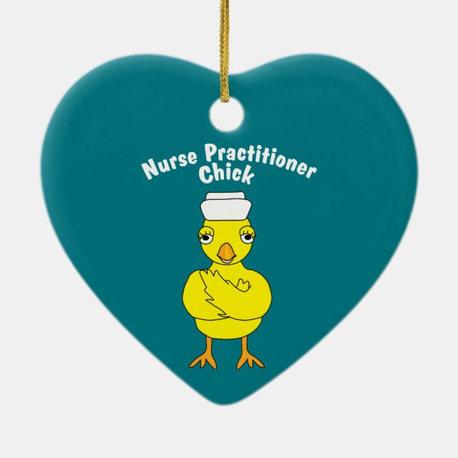 Nurse Practitioner Chick Ceramic Ornament (Back)