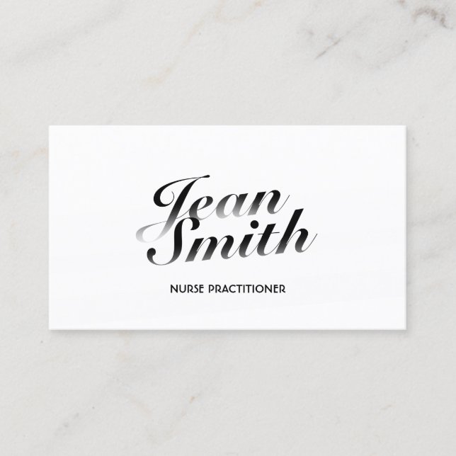 Nurse Practitioner Classy Typography Business Card (Front)