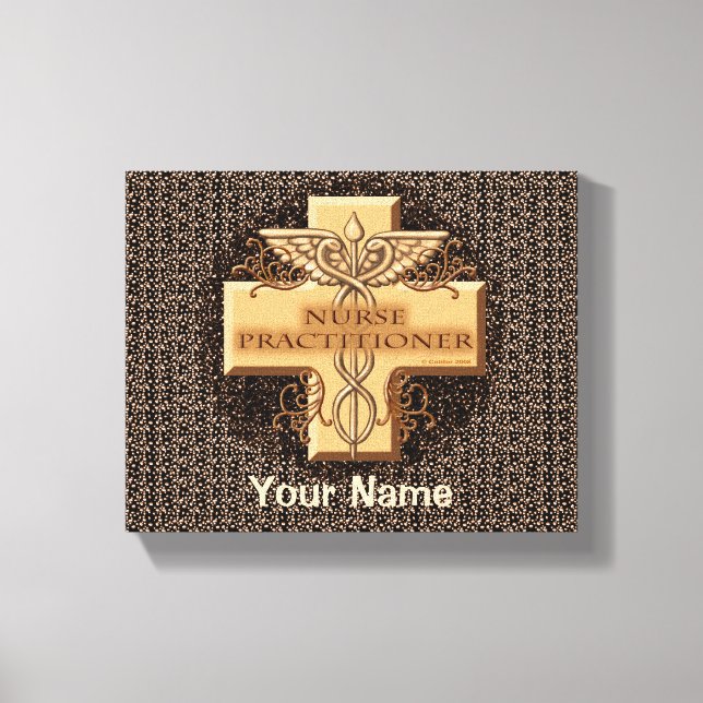 Nurse Practitioner Cross Caduceus Canvas Print (Front)