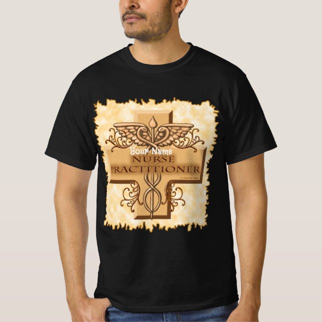 Nurse Practitioner Cross Caduceus T-Shirt (Front)