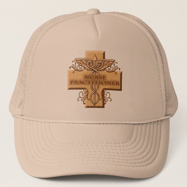 Nurse Practitioner Cross Caduceus Trucker Hat (Front)