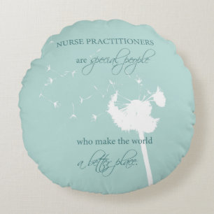 Nurse Practitioner Dandelion Round Pillow