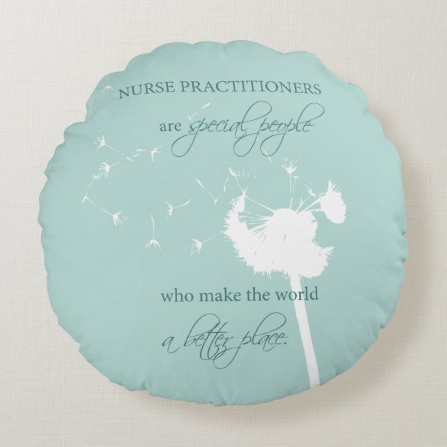 Nurse Practitioner Dandelion Round Pillow (Front)