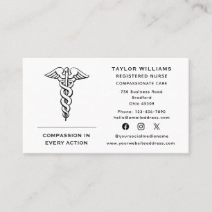 Nurse Practitioner Doctor Cardiologist Caduceus Business Card